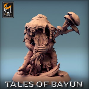 Gnome Hermit! Borvichock Wait! Tales of Bayun! Druid! Wizard! Nature! Rescale Miniatures! 1 Inch Base! 32mm Scale!