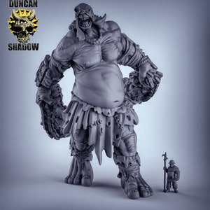 Hill Giant with double Flail/Titan! 32-150mm tall! Resin Miniature! DnD Miniatures! Dungeons & Dragons Miniatures! Pathfinder Mini!