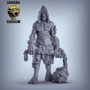 Hill Giant with Flail/Titan! 32-100mm tall! Zombie! Resin Miniature! DnD Miniatures! Dungeons & Dragons Miniatures! Pathfinder Mini!
