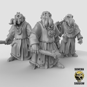 Cultists with Clubs! Cthulhu! Mindflayer! Resin Miniature! DnD! Dungeons and Dragons! 5E! Pathfinder! 3D!