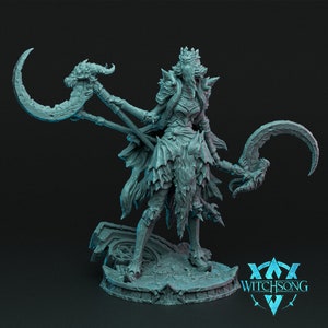 The Faceless Queen! Queen of the Undead! Witchsong! D&D Dungeons and Dragons! Tabletop Minis! Resin Miniature! 3D printed! Wargames!