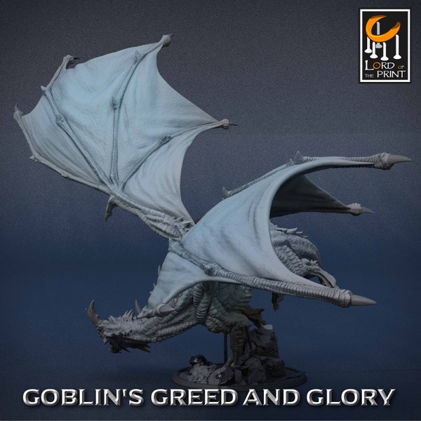 Green Dragon Adult! Goblins Greed and Glory! Lord of the Print! 3 Inch Base! 32mm Scale!