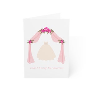 Inspirada en compromisos en todas partes, tarjeta de compromiso, boda y despedida de soltera "Made It Through The Wilderness"