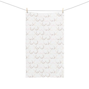 Boobie (.) (.) Hand Towel, Inspired by Breast Cancer Awareness | Hand Towel | Bathroom Decor