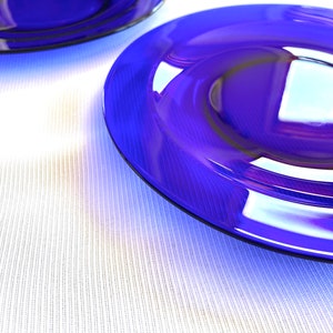 Set of 2, 8-inch Cobalt Blue Dinner Plates