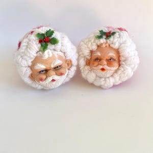 Vintage Santa Claus Ornament, Doll Faces