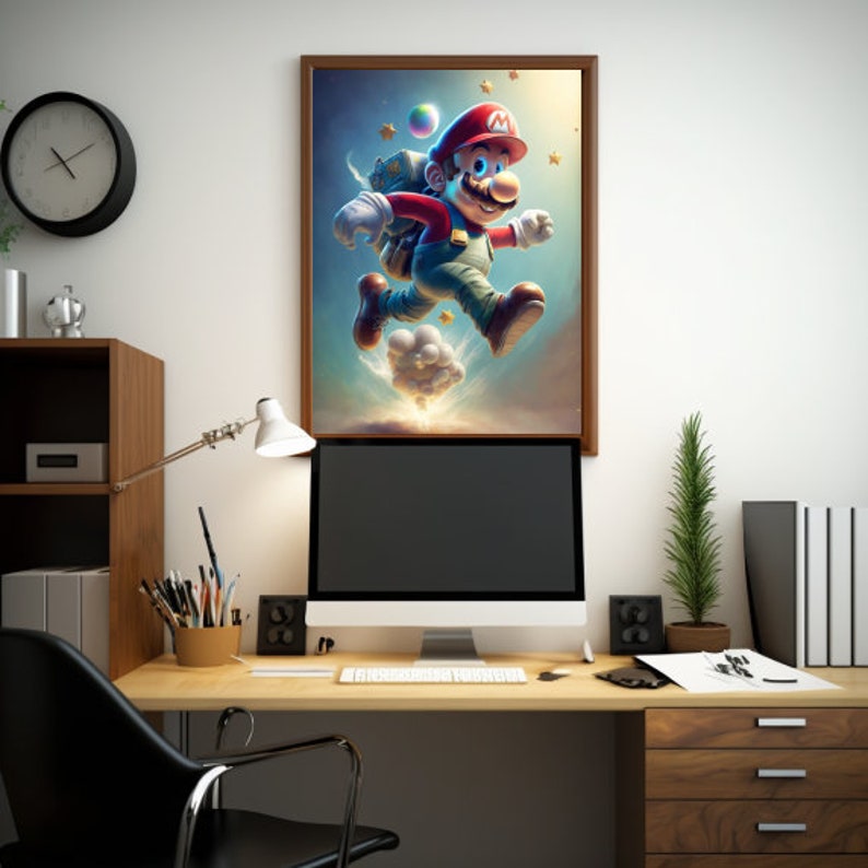 Mario Poster Wall Art Home Decor Digital Download Poster Print Super ...