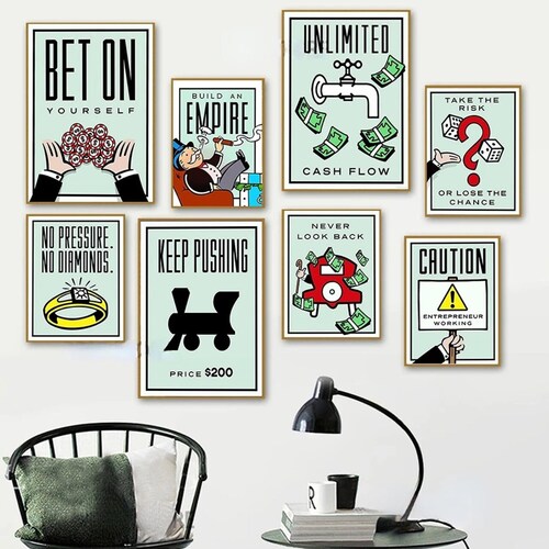 Monopoly Motivational Wall Art Home Decor Poster Etsy