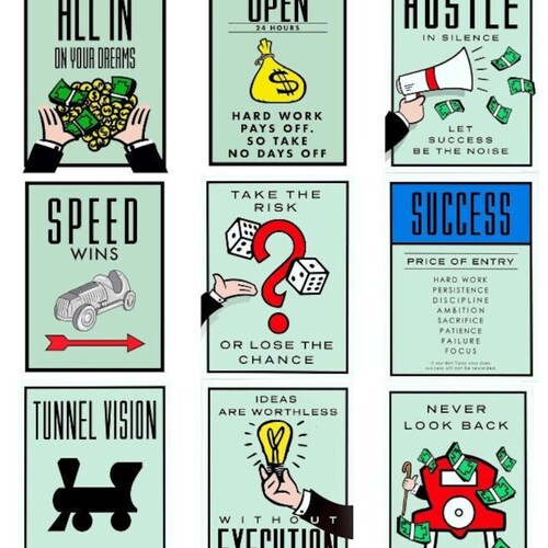 Monopoly Motivational Poster Wall Art Home Decor Digital Etsy