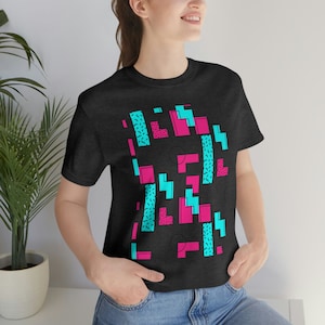 Bright Tetris, retro - Unisex Jersey Short Sleeve Tee