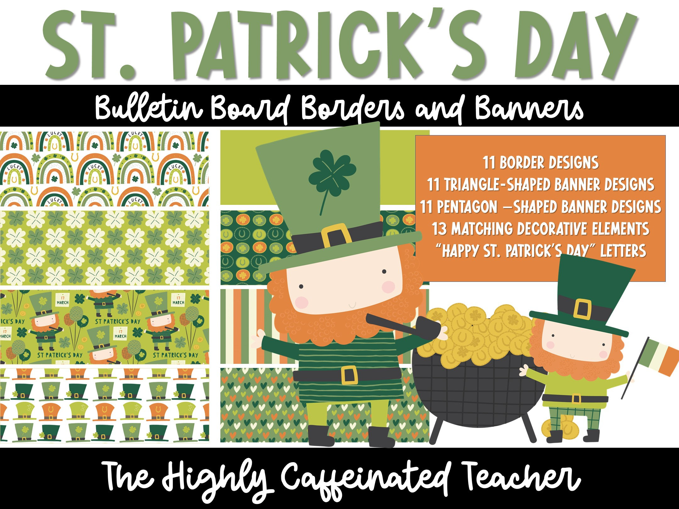 St. Patrick's Day Bulletin Board Kit L St. Patrick's Day Classroom ...