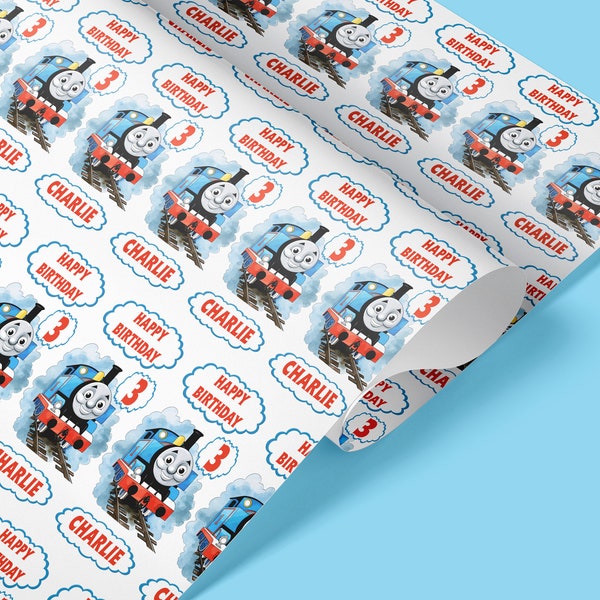 Thomas The Tank engine Wrapping Paper, gift wrap, Thomas the tank, Train Gift wrap, Happy Birthday wrapping paper,matching card available