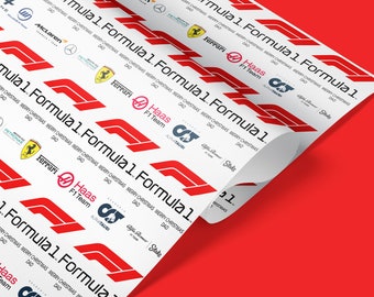 Personalised Formula 1 Gift Wrapping, gift wrap, Grand Prix wrapping paper, Merry Christmas gift wrapping, F1, formula one gift wrap
