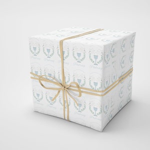 Personalised Holy Communion Gift Wrapping, First Communion wrapping paper, For him, For her,First Holy Communion wrapping paper image 5