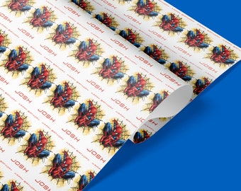 Personalised Spiderman Happy Birthday wrapping paper, Spiderman Birthday wrapping, Happy Birthday, Spiderman wrapping paper, Spiderman paper