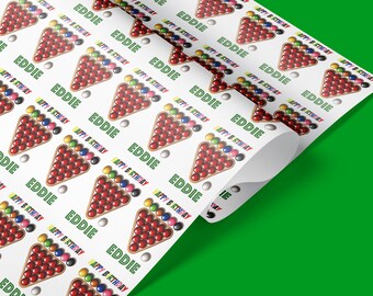Personalised Snooker wrapping paper, Happy Birthday, Snooker Wrapping paper, Snooker gift wrap, 147 wrapping paper, Snooker