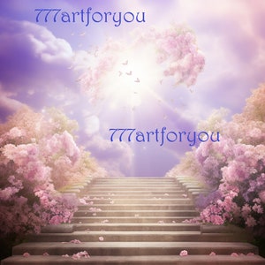 Pink Heaven Pink Gate Doves Memorial Background PNG add photo rest in peace template for funeral RIP Memorial