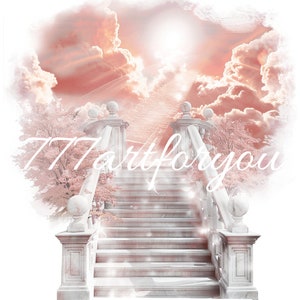 Pink In loving Memory | In Loving Memory 01 PNG | Memorial Background |Stairs to Heaven | Heaven memorial background | Memorial design