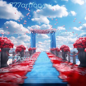 Red Carpet Heaven  In Loving Memory Angel Wings Memorial Background PNG add photo rest in peace template for funeral RIP Memorial