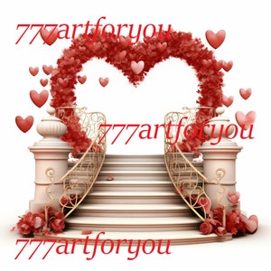 Red LLTG Heavens Gate Stairs In Loving Memory Forever In Our Hearts PNG add photo rest in peace template RIP Memorial