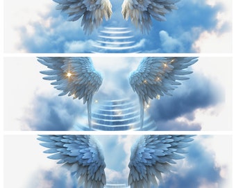 Sky In Loving Memory Of Angel Wings Memorial PNG add photo rest in peace template for funeral RIP Memorial In loving memory