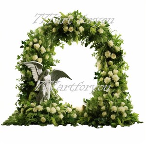 In Loving Memory Png-Green Flowers Butterfly Memorial Template | instant download | printable funeral RIP memorial | sublimation background