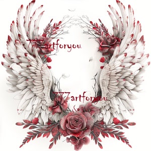 In Loving Memory PNG, Red Gold Heaven&#39;s Stairway Memorial Background for Funeral & Remembrance. Canva RIP Memorial T-shirt PNG Sublimation