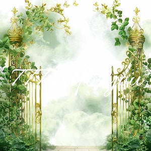 Green Heavens Gate In Loving Memory Forever In Our Hearts PNG add photo rest in peace template RIP Memorial