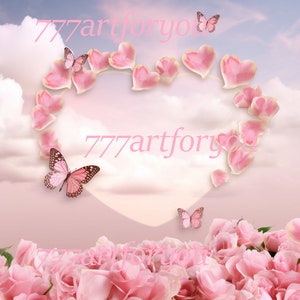 Pink Sky Gold Frames In Loving Memory Forever In Our Hearts Heavens Gate Memorial PNG add photo rest in peace template funeral RIP memorial