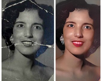 Photo Restoration Service and Colorization · Old Photos Restore and Repair, Picture Restore, Enhance Image, Retouch Torn, Ripped, Scratched