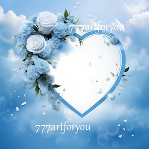 In Loving Memory PNG, Blue Memorial Background, Funeral gift design, Heavens Gate, Designs With and Without Tille, Files to Instant Download