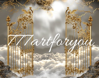 złoto srebro W kochającej pamięci PNG, Złota Brama Niebios, Tło pamiątkowe, Spoczywaj w pokoju, Projekt Bramy w zestawie, Natychmiastowe pobranie