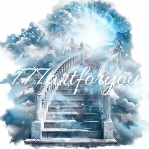 In loving Memory | In Loving Memory 01 PNG | Memorial Background |Stairs to Heaven | Heaven memorial background | Memorial design |