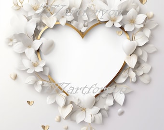 In loving memory white background with a heart and flowers