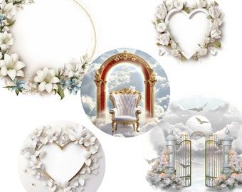 W pakiecie projektów „W kochającej pamięci”, edytowalne szablony pamiątkowe, 5 projektów tła nieba, motyw Tan, edytuj sam, najczęściej sprzedawane obrazy, dziękuję