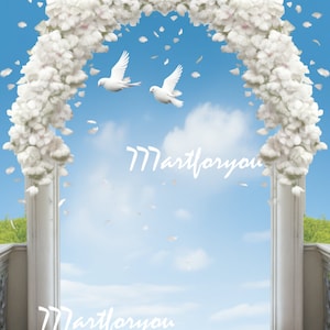 Light Blue Sky In Loving Memory Angel Wings Memorial Background PNG add photo rest in peace template for funeral RIP Memorial