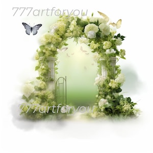 Green Heavens Gate In Loving Memory Forever In Our Hearts PNG add photo rest in peace template RIP Memorial
