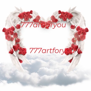 Red  Heavens Gate In Loving Memory Forever In Our Hearts Angel PNG add words photo rest in peace template for funeral RIP Memorial