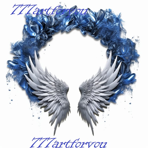 Navy Silver Heavenly Angel Wings Heaven Gate Memorial PNG add photo rest in peace template RIP Memorial