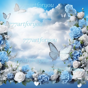 Blue Baby Blue Sky Clouds Heavens Stairway Memorial Background 