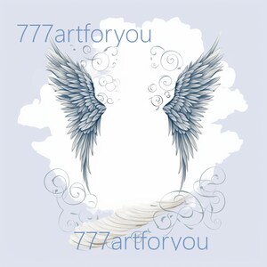 In loving Memory PNG, EDITABLE Stairs to Heaven Template, Angel Wings, Funeral Shirt Design Digital File, Instant Download