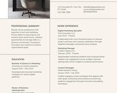 Modern Two Column Resume Template Canva | Creative Professional CV Layout