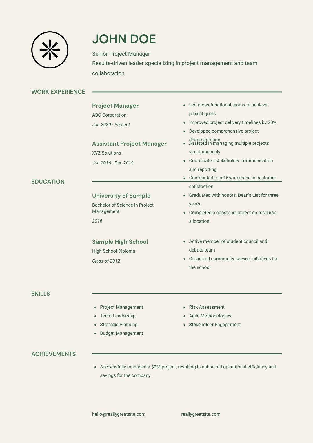 Professional Resume Template Canva | Multi-page CV | Senior Executive ...