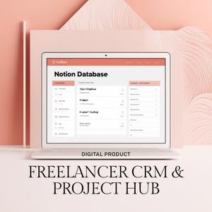 Plantilla de CRM para freelancers en Notion / Seguimiento de clientes, gestor de proyectos, gestión de facturación (producto digital)