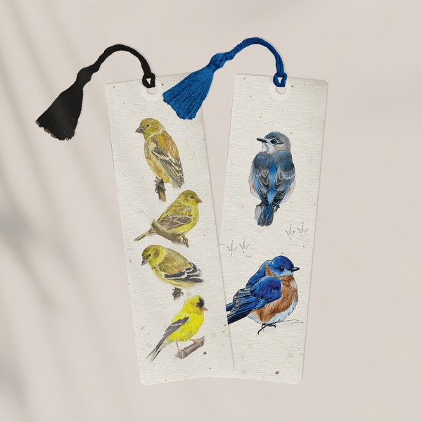 Bird Bookmark with Tassel Audubon Bird Prints Handmade Bookmark Nature Artwork Page Holder Ornithology Book Accessories Gift for Book Lovers