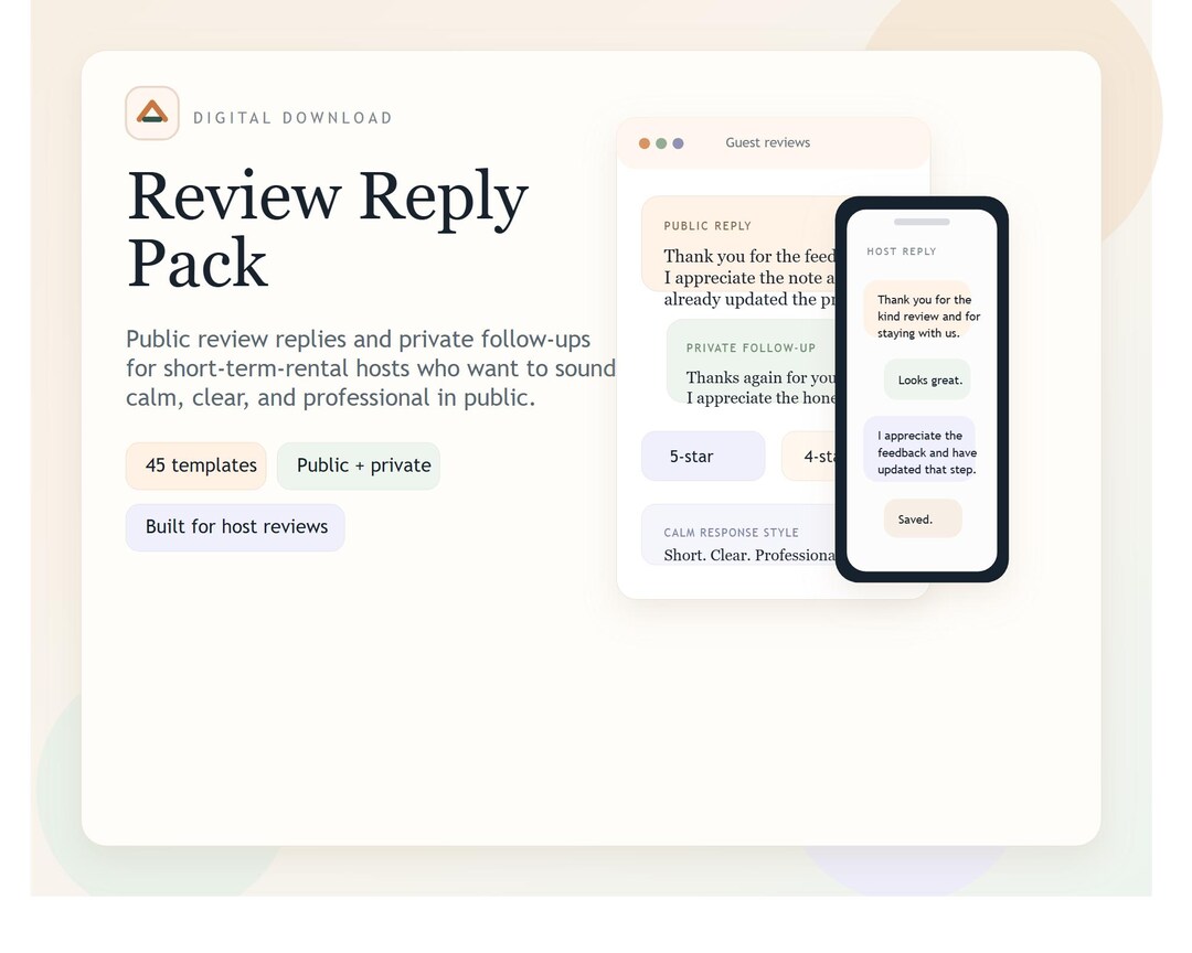 Airbnb Host Review Response Templates, Review Reply Pack, Short Term ...