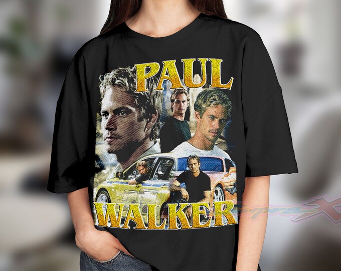 T-shirt Vintage Paul Walker Fast And Furious - Coton Épais Unisexe - Neuf Avec Étiquettes