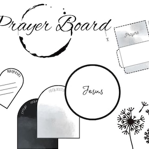 Prayer Board Starter Kit 2025, Printable Girls Prayer Board, Prayer Requests, Prayer Envelopes, Prayer Board Headers. Minimalistic.