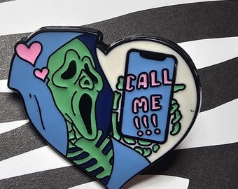 Call me Ghost Face  Enamel Pin