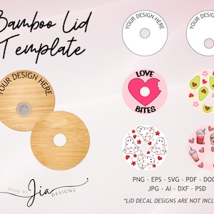 Bamboo Lid Template | 16oz Glass Can Lid Template | Bamboo Lid Decal Template | 16oz Glass Cup Lid Template | Bamboo Lid Design Template